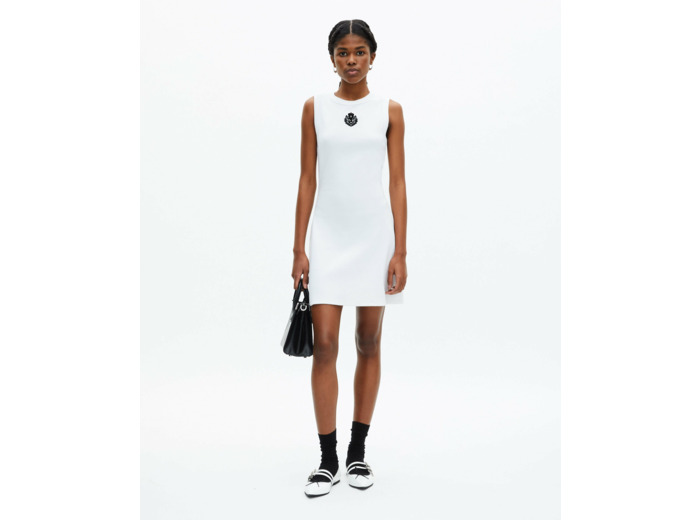 Robe avec flocage devant white