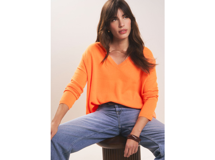 Pull en 100% cachemire à Col V