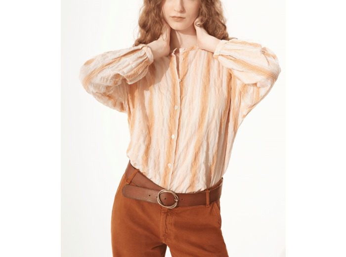 Blouse rayures orangees