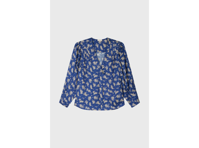 Blouse satinée à fleurs - ADELISA