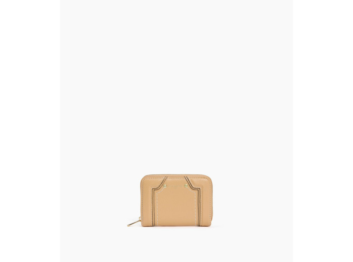 Porte cartes zippé Ella en cuir grainé