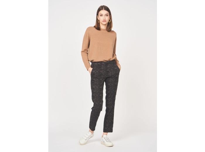 Pantalon de ville en jacquard python