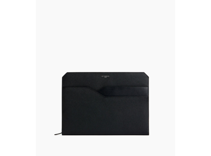 Pochette ordinateur Gaston en cuir grain croisé