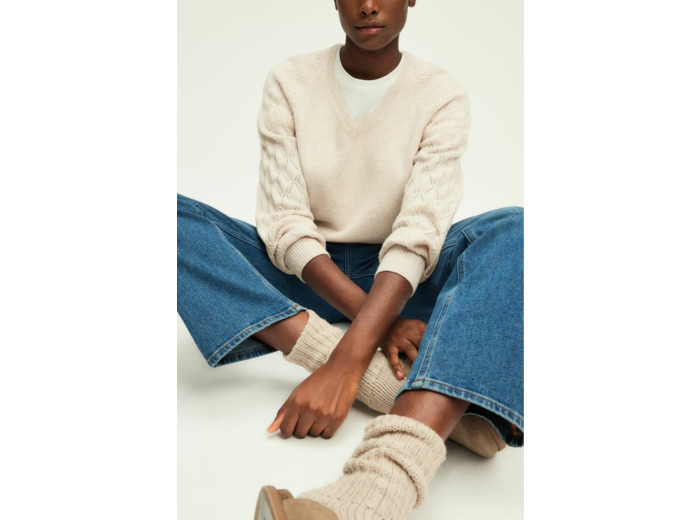 Pull en laine aux manches ajourées - JIOTI