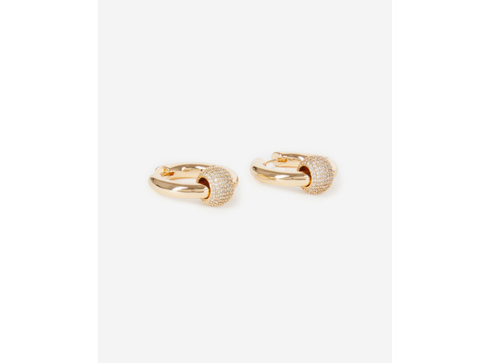 Boucles d'oreilles créole avec strass dorées gold