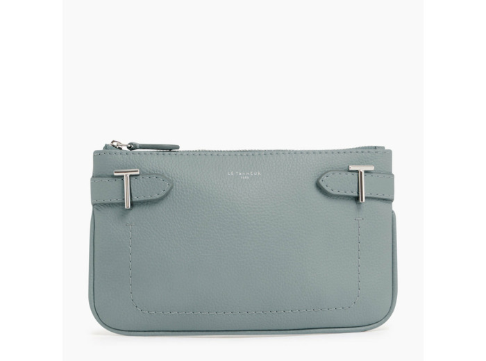 Pochette zippée Simone en cuir grainé