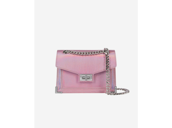 Sac Emily Small Chaîne  En Cuir sweet pink