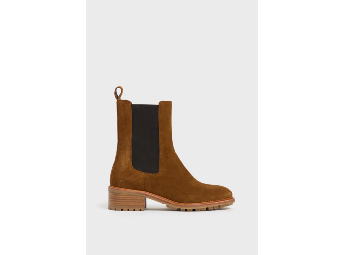 Boots en cuir velours avec élastiques - GWENDALL