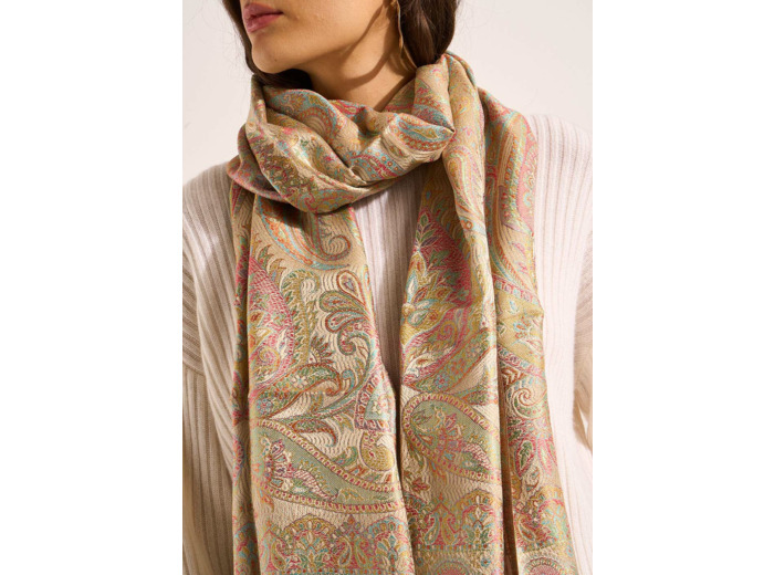 Foulard en soie imprimé cachemire