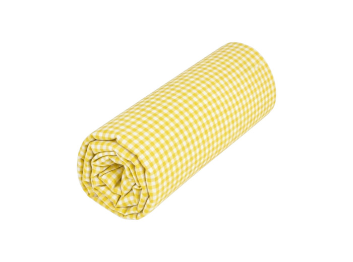 Drap housse Lili Vichy jaune | Percale | Tradition des Vosges