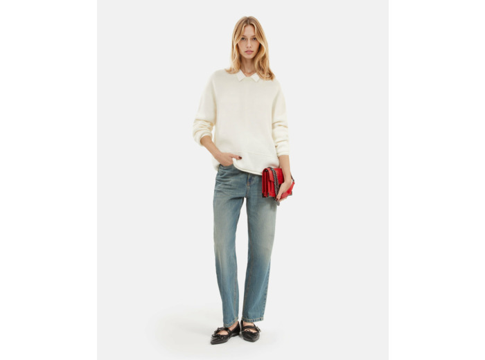 Pull manches longues ecru