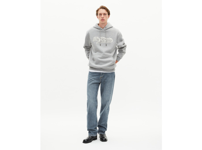 Sweatshirt à capuche avec patch gris grey
