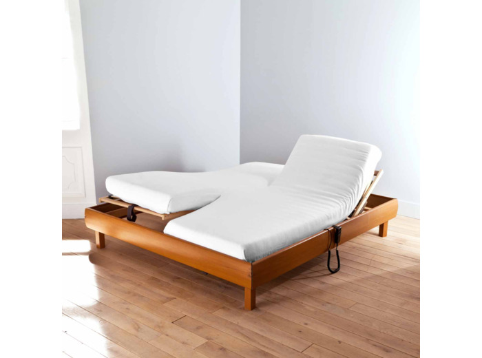Protège matelas double | Molleton gratté coton | Linge Vosges