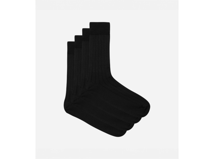 Lot de 2 chaussettes noires en fil d'Ecosse Homme