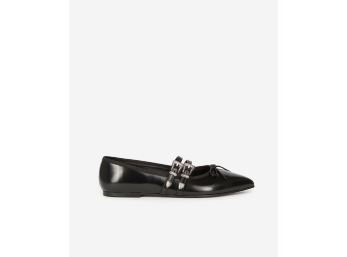 Ballerines en cuir black
