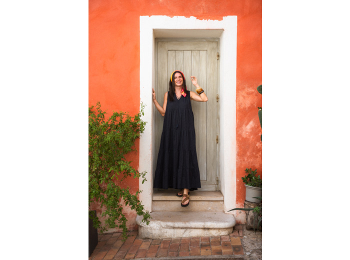 Robe longue femme motif coeur Amel