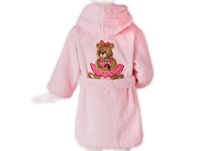 Peignoir Ourson Girl | Peignoir de bain bébé | Tradition des Vosges