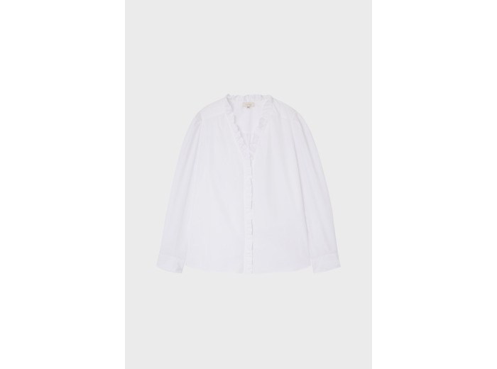 Chemise en popeline de coton et volants - CALLISTO