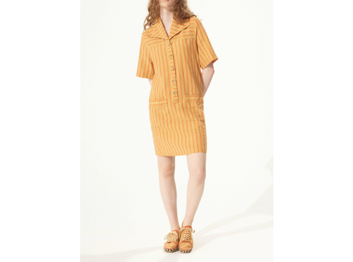 Robe rayures corail