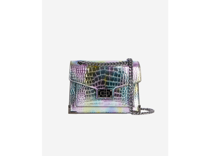 Sac Emily Chaîne En Cuir Irisé Multicouleur multicolore/black