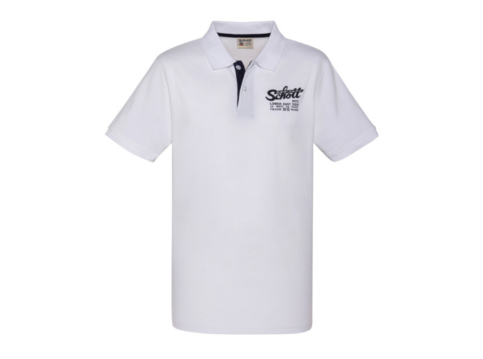 Polo avec logo brodé et patte contrastée
