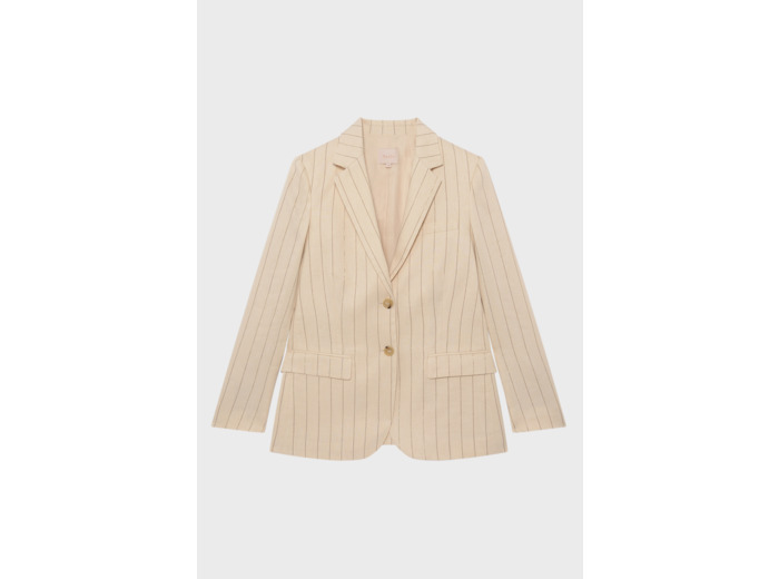 Blazer à rayures dorées en lin et coton - REYNA