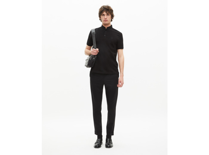 Polo en coton piqué noir black