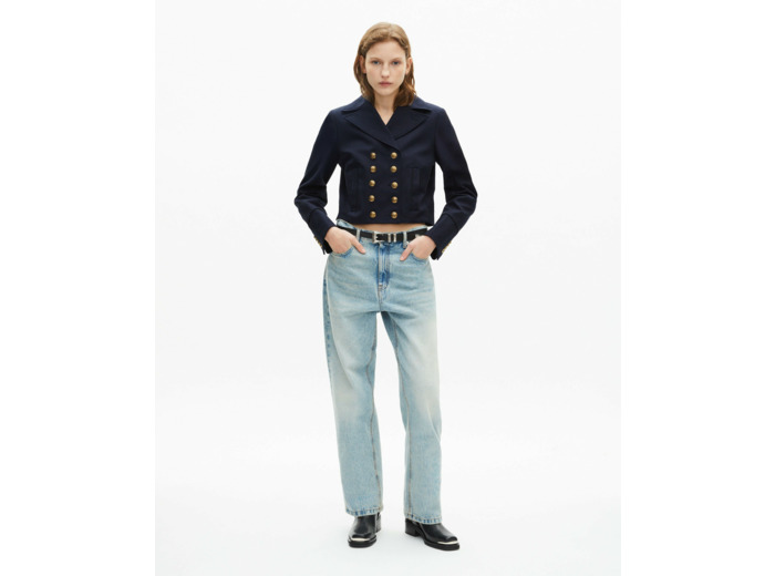 Blouson avec boutons devant navy