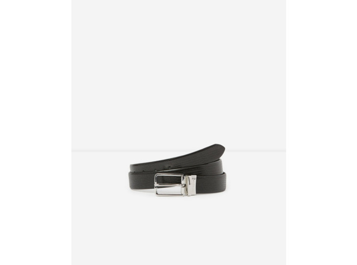 Ceinture en cuir noir réversible à boucle simple black
