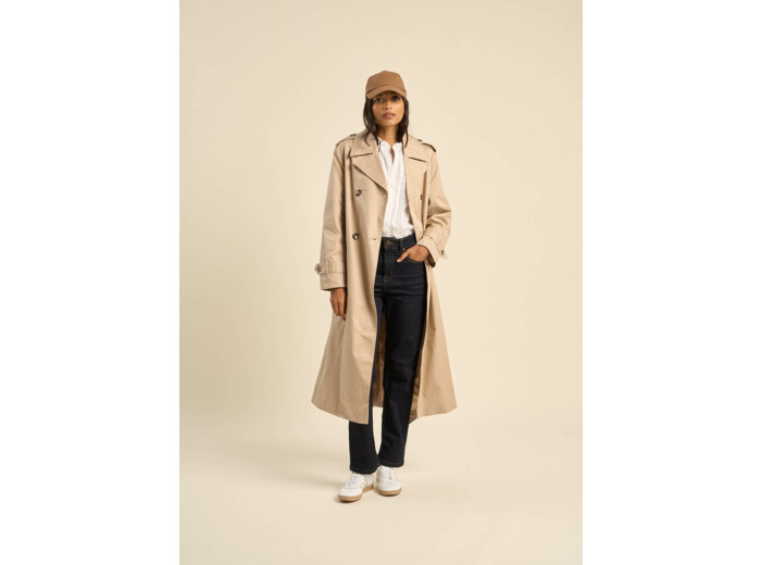 Trench long ceinturé