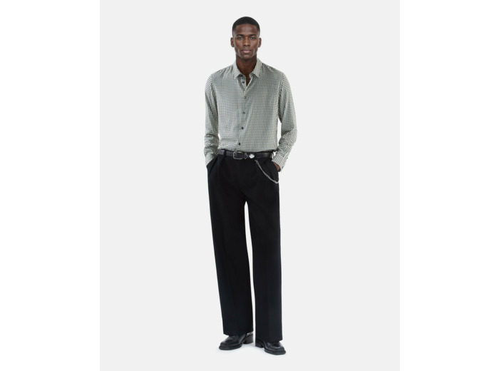 Chemise a manches longues col classique black white