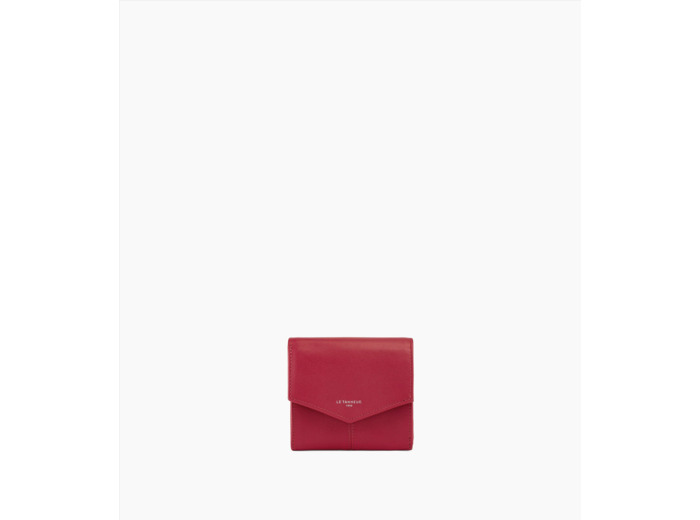 Petit portefeuille à rabat Charlotte en cuir lisse