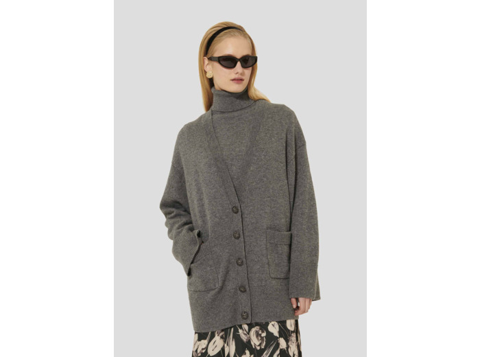 Gilet Ginger Gris Chine en Laine Rws