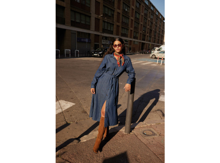 Robe mi-longue en jean