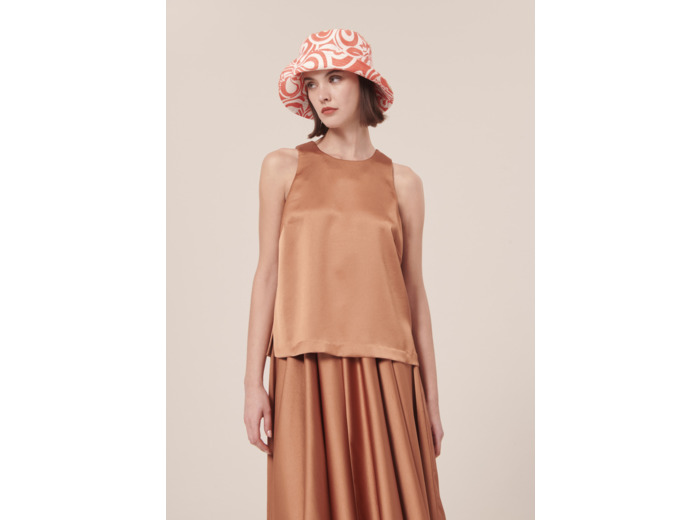 Top Tellia Cognac en Polyester