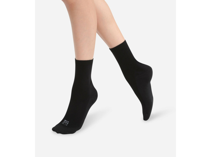 Lot de 2 paires de chaussettes femme tissu renforcé Noir Ultra Resist