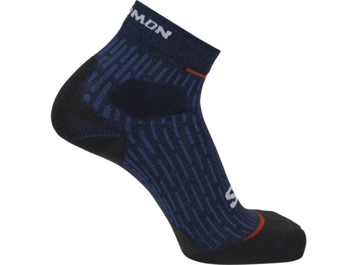 Socks Ultra Glide Ankle Carbon   French Blue   Fiery Red