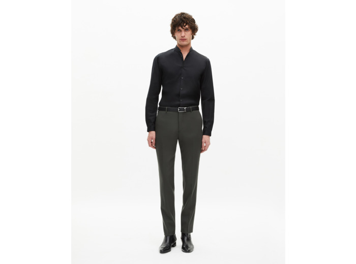 Chemise slim en smart twill noire black