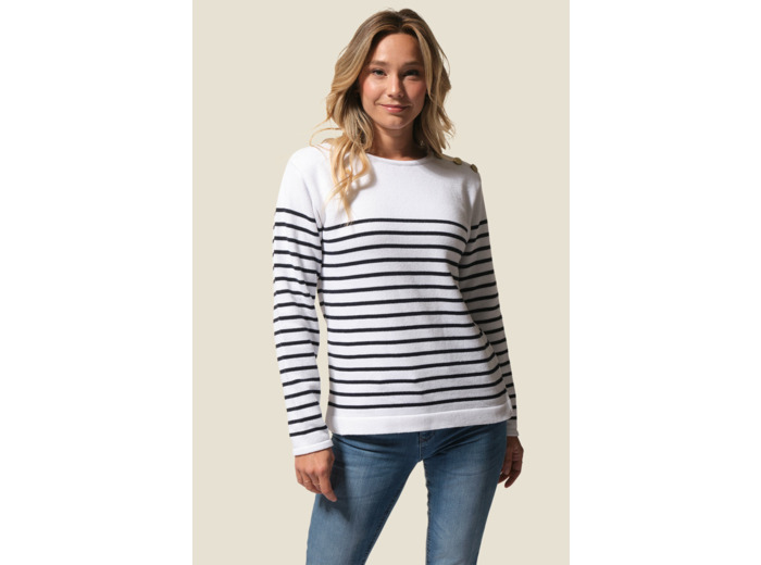 Pull Marinière femme patte épaule Juline