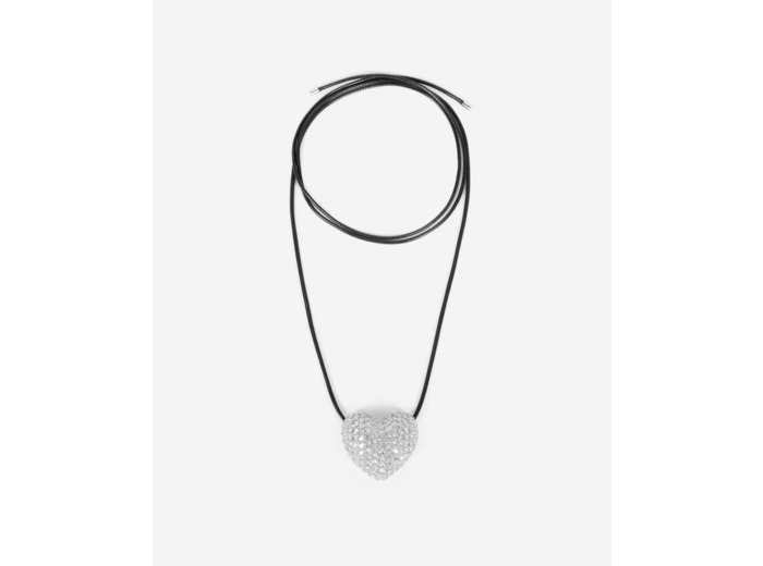 Collier pendentif cœur avec strass argenté silver