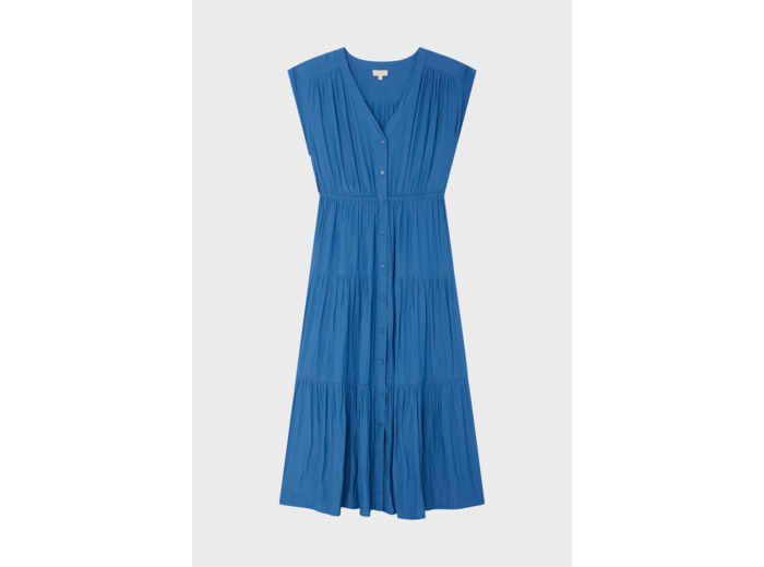 Robe longue unie à boutons - EMANE