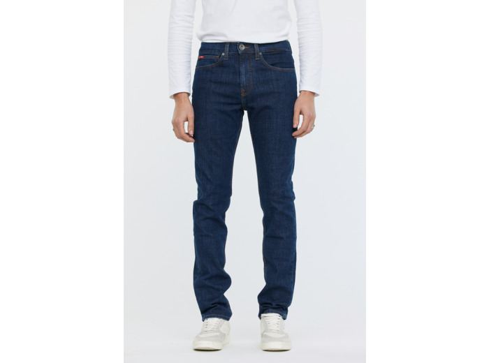 Pantalon straight fit, taille haute, jambe droite