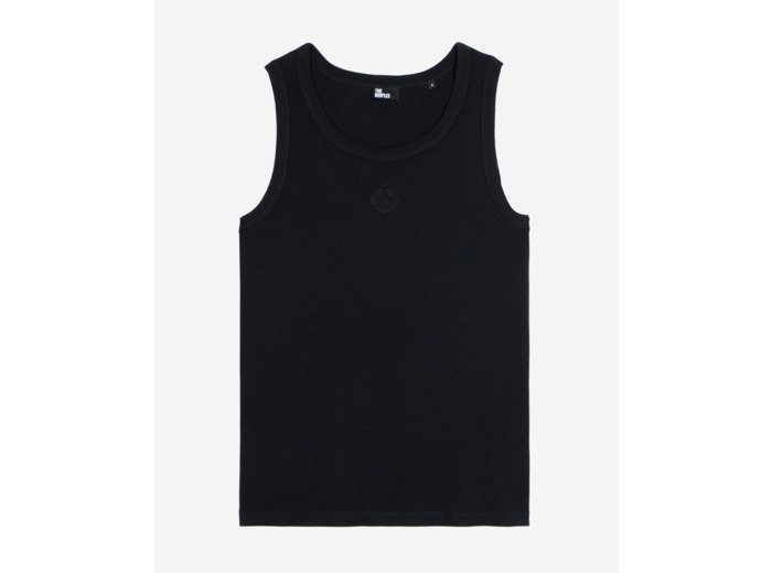 Débardeur avec broderie blason noir black washed