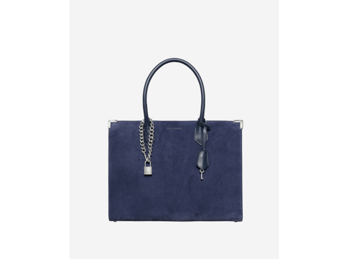 Sac cabas ming l en suède marine bleu
