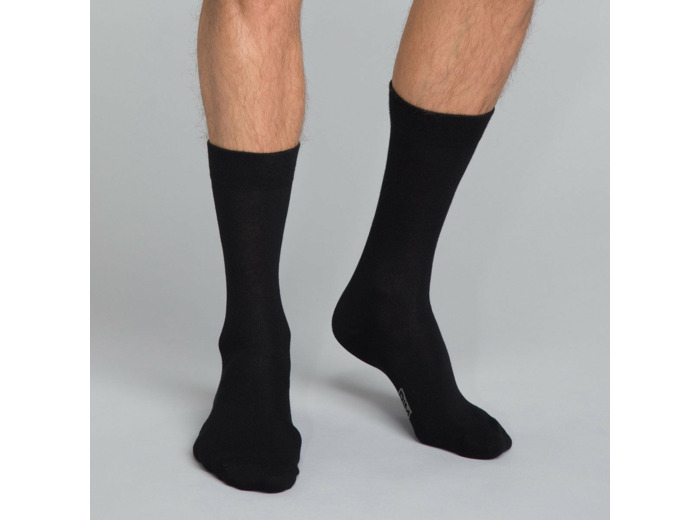 Mi-chaussettes coton X3 noir Homme Basic Coton