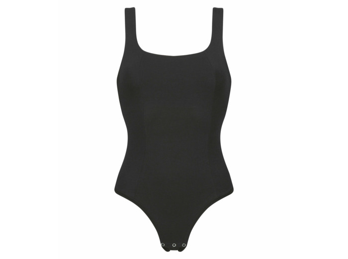 Body femme en coton modal à bretelles et décolleté carré Noir Dim Icons