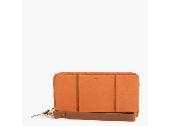 Compagnon zippé à dragonne Juliette en cuir grainé