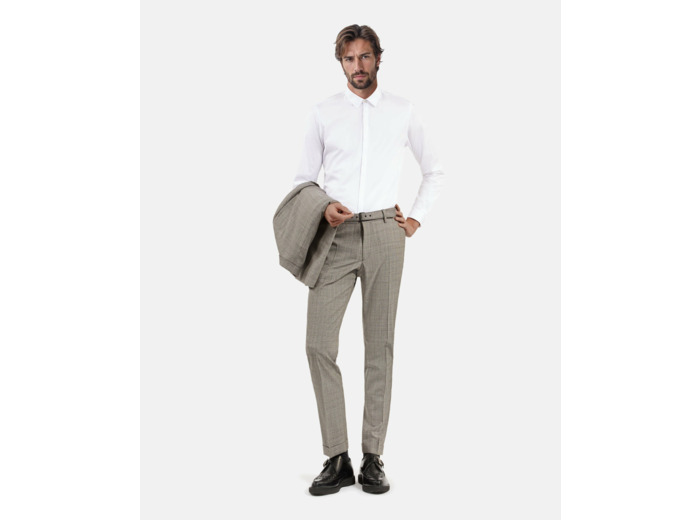 Pantalon de costume classique beige melange