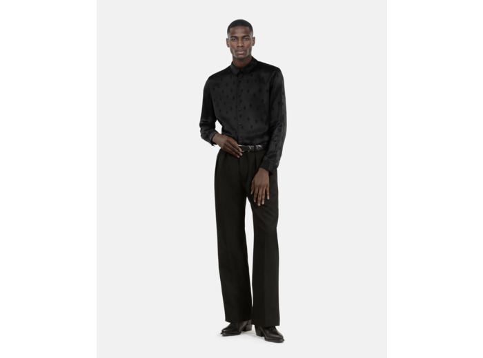 Chemise jacquard avec étoiles noire black