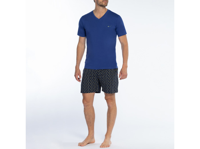 Pyjashort homme CITRON bleu/imprimé